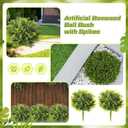 CroBlissful 4 Pack Artificial Boxwood Topiary Ball 24'' Faux Boxwood Tree with Ground Spike UV Resistant Evergreen Bush Fake Outdoor Plants for Front Door Porch Garden Yard Wedding Indoor Decor