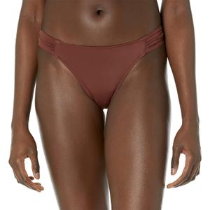 2 x Amazon Essentials Women's Side Tab Bikini Swimsuit Bottom (Large, Deep Brown)