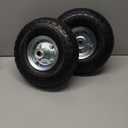 (2 Pack) RRQ 10 Inch Pneumatic Wheel 4.10/3.50-4 Tire, 10" Pneumatic Wheels with 5/8" Bearings,2.2" Offset Hub for Garden Cart, Hand Truck, Lawn Cart, Mower