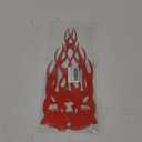 Skull Flame Body Decals, 9.84" x 3.93" PET Halloween Atmosphere Stickers, Personalized Creative Decorative Accessories, Suitable for Most Cars and Motorcycles (Red)