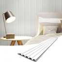 Art3d Slat Wall Panels, WPC Soundproof 3D Wall Paneling for Interior Wall Decor, TV Background, 8-Pack 96 x 6 in. Off-White