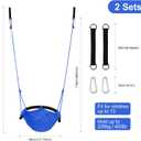 JKsmart 2 Pack Kids Swing Seat, Heavy Duty Rope Play Secure Children Swing Set, Toddler Swing Chair for Outdoor/Indoor/Playground/Home/Tree, with Snap Hooks and Swing Straps,440 lbs Capacity,Blue