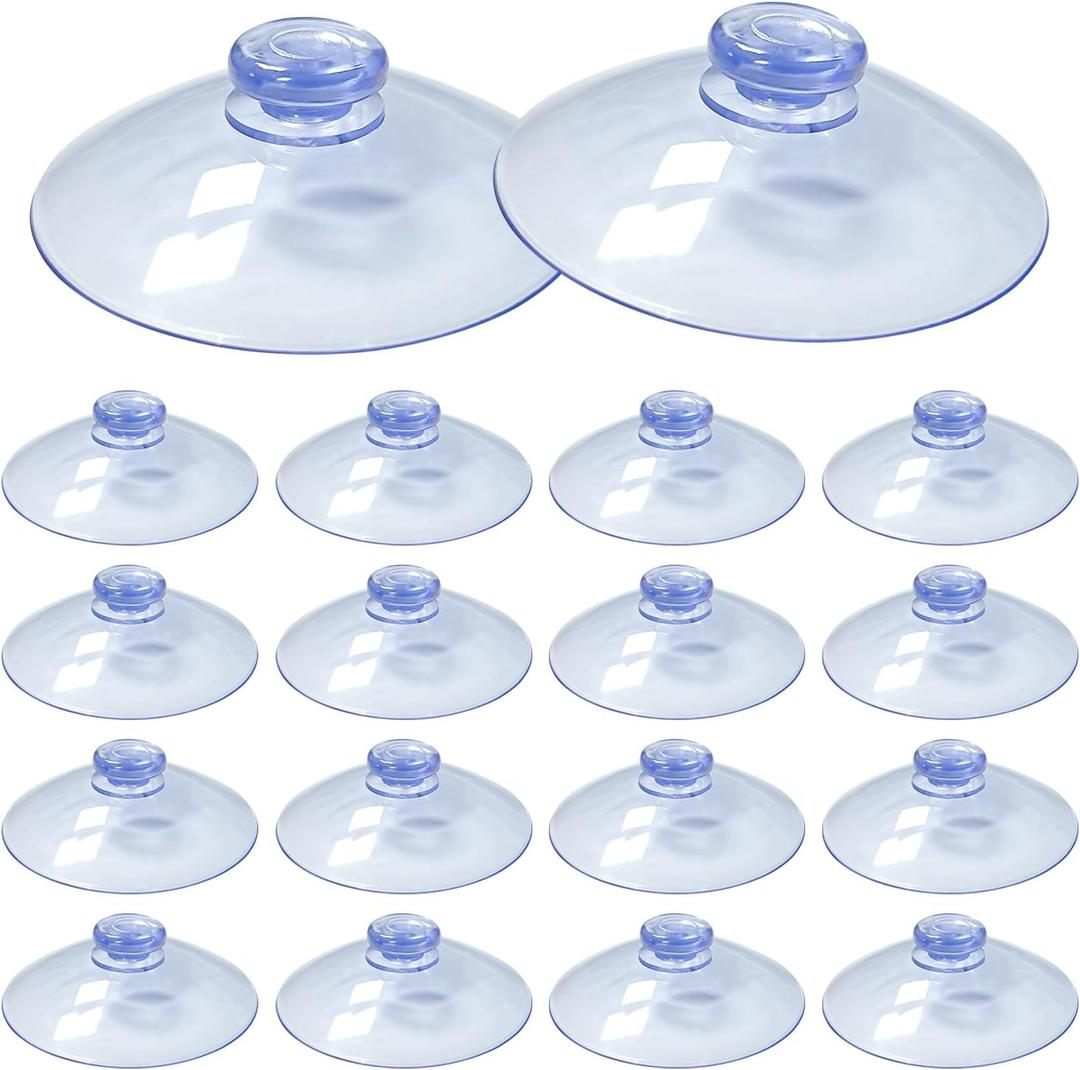 16 Packs Suction Cups 55mm/2.17 Inch Clear Sucker Pads Without Hook for Glass Home Organization Decoration (16, 55mm)