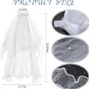 5 Pcs First Communion Veil Set with Gloves and Socks Holy Catholic Veil for 1st Communion Dresses Baptism Ceremonies (White)