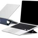 MOFT Laptop Stand for Desk, Adhesive Airflow Laptop Cooling Stand for Heat Dissipation with 2 Adjustable Viewing Angles, Foldable & Portable Computer Stand Compatible with Laptops 11"-16", Navy Blue