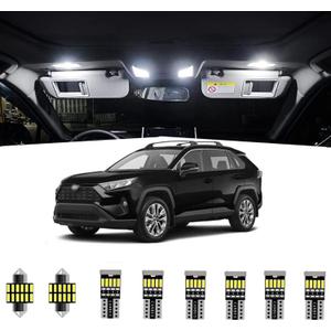 10pcs RAV4 Interior LED Lights Kit Super Bright LED Map Dome Light Bulbs for 2016 2017 2018 2019 2020 2021 Toyota RAV4 all models