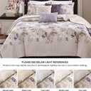 Madison Park Luna Quilt Modern Classic Design All Season, Breathable Coverlet Lightweight Bedding Set, Matching Shams, Decorative Pillow, Full/Queen(90"x90"), Floral Taupe 6 Piece