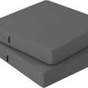 idee-home Outdoor Chair Cushions Set of 2, Waterproof Outdoor Seat Cushions for Patio Furniture, Outside Replacement Chair Pad with Ties for Lawn Deck Porch, 22 x 22