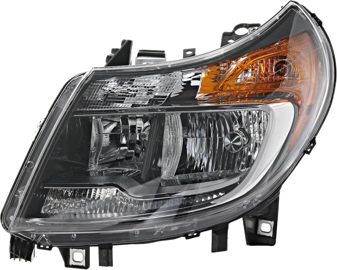 Evan Fischer Driver Side Headlight for Ram ProMaster 2500 Base 2014-2022 Also Fits ProMaster 1500 Halogen With bulb(s) Replaces# 68154589AL 68154589AK 68154589AI