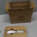 LE TAUCI Butter Dish with Lid for Countertop, Ceramic Butter Container, Embossed Butter Keeper with Acacia Wood lid, Knife, and Airtight Cover, Farmhouse Decor - Set of 1, Arctic White, Bee Pattern