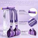 Pedal Resistance Band with Handle - 8-Tube Adjustable (20-80LBS) for Full Body Workout, Home Gym, Yoga & Strength Training Non-Slip Grips & Foot Pedal (Purple)
