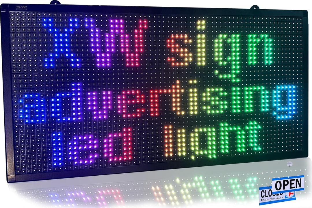 Big oversized clock/timer 27" x 8", led sign with large time for home, office, gym Large display clock with date, timer, countown, interval timer with remote controller
