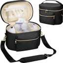 Wearable Breast Pump Bag Compatible with Willow/Elvie/Medela/Momcozy, Portable Pumps Carrying Case for Nursing & Working Moms, Pumping Bag with Shoulder Strap, Black