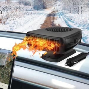 200W Portable Car Heater, 12 Volt Heater for Car, Auto Car Heaters, Car Windshield Defogger Defroster,2 in 1 Fast Heating & Cooling, Auto Ceramic Heater Fan 360 Degree Rotary Defroster Defogger