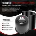 RTrhinotuning 4 PCS 3.27 in Stainless Steel Trailer Wheel Center Caps 3.41 in Tall for Truck SUV RV Rim Center Caps Black Push Through Hub Cover
