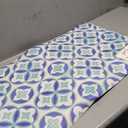 Fiesta Mali Tiles Geo Trellis Anti-Fatigue Comfort Kitchen Runner Mat, Non-Slip Floor Mat, Padded Standing Desk Mat, Blue/Aqua/White, 20"x55"