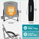 KingCamp Low Beach Chair, High Back Folding Camping Chair for Adults, Oversized Breathable Mesh Seat, 300lbs Heavy Duty Portable Chair with Cup Holder & Storage Pockets for Beach, Outdoor