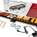 Premium Electric Griddle 36" - Smokeless Indoor Grill - Portable & Nonstick Electric Grill for Outdoor Use - Extra Large Electric Griddle Nonstick with Adjustable Temp & Even Heating by IDL Packaging