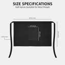 KINGOD 2-Piece Black Kitchen Apron Set  Full Bib Apron & Half Waist Apron, Adjustable Chef Aprons with Pockets for Cooking, BBQ, Restaurant & Serving