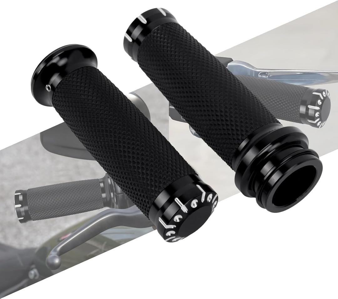 Electronic Throttle 1" Handlebar Grips for 25mm Handle Bars Universal Fit for Harley Softail Deluxe Breakout Low Rider Street Glide Road King Electra Glide Trike 2008-2025