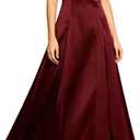 RIHOAS Women's Elegant Flowy Spaghetti Strap Dress - A Line Satin Maxi for Fall Wedding Guest, Formal Semi Formal (Red, XL)