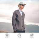 New Sweater V-Neck Solid Color Cardigan Sweater Men's Lazy Style Jacket Clip (Gray, XL)