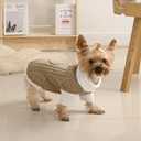 Lorehelina Dog Sweater for Medium Dogs Argyle Cable Knit Turtleneck Pullover Winter Clothes for Boys Girls Stretch French Bulldog Dachshund Corgi Pug Beagle Christmas Pet (L, Brown)