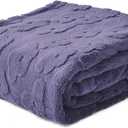 FY FIBER HOUSE Flower Throw Blanket Ultra Soft Blanket Fuzzy Twin Blanket for Bed Couch Sofa, 60"x80", Purple