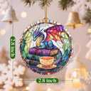 Christmas Ornament, Stained Glass Ornament, Christmas Ornaments for Tree, Hanging Ornaments for Home Decor & Xmas Decorations Holiday Decor, Gift Ideas, Perfect Holiday & Xmas Gifts - Dragon