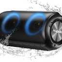 Bluetooth Speaker with 6D Loud Sound, 2025 New Portable Wireless Speaker, IPX7 Waterproof, RGB Lights, BT5.3, 12H Playtime, for Home/Party/Outdoor/Beach, Stocking Stuffers, White Elephant Gifts