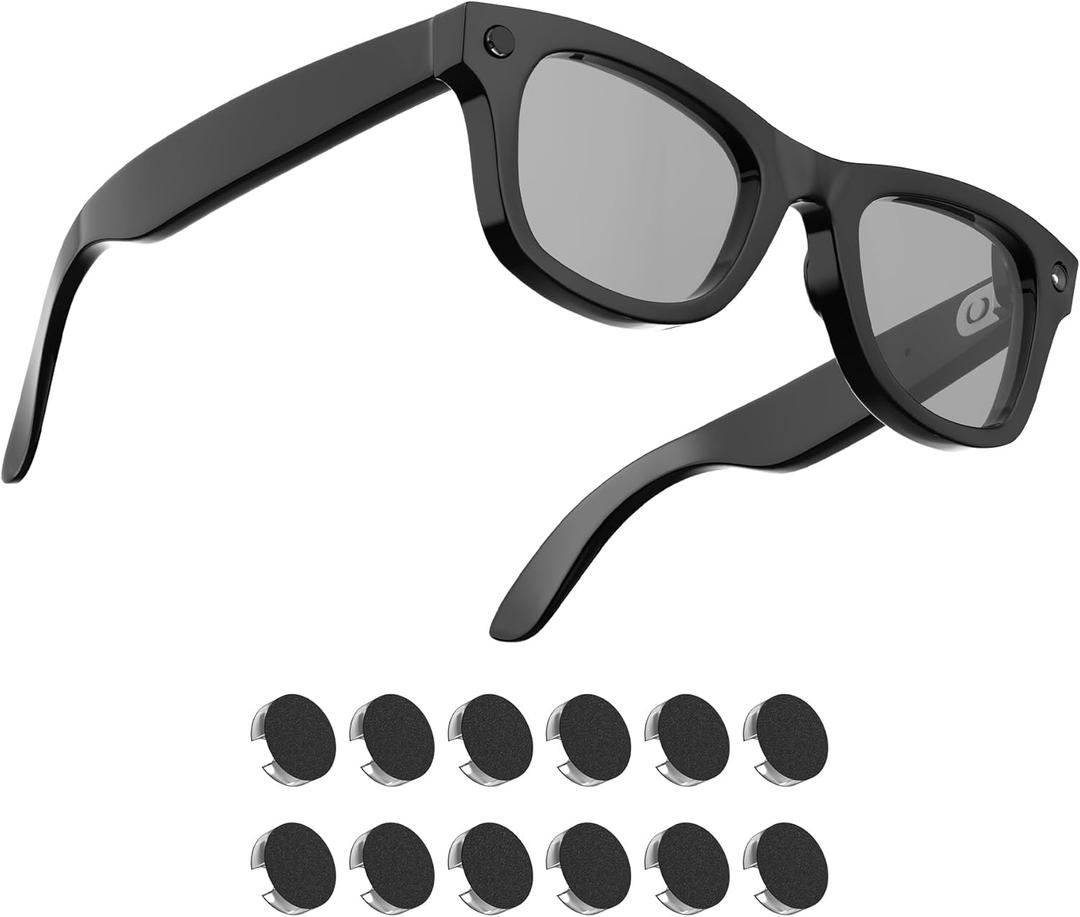 HiBloks LED Light Blocking Stickers Compatible with Ray-Ban Meta Gen 2 Wayfarer/Skyler/Headliner/Oakley Meta HSTN Accessories, Blackout LED Covers, Low-Tack Restickable (12Pcs)