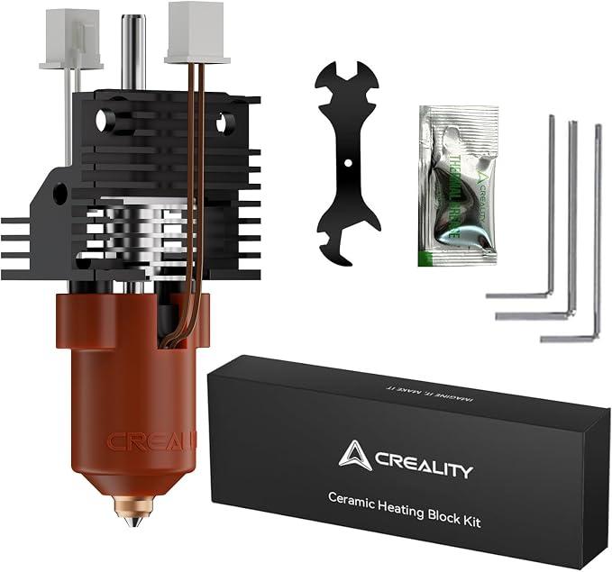 Creality 2025 K1 SE/K1C/K1/K1 Max Hotend Upgrade Ceramic Heating Block Kit, Terminal with Buckle, Official K1 Series Unicorn Quick-Swap Nozzle Kit, 3D Printer Hotend 600mm/s High-Speed, New Version