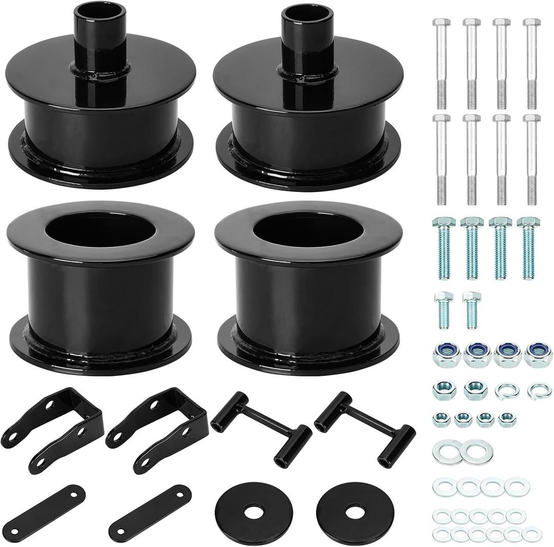 Front & Rear 2.5 Leveling Lift Kit with Coil spring Spacers for 2007-2018 Jeep Wrangler JK, Forged Aluminum