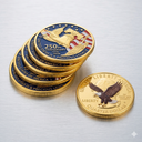 Highergo 250th Anniversary Commemorative Coins USA Eagle and Patriotic Symbols Collectible 250 Year Merchandise for Celebration Display Collectors Challenge Coin Gift(10 Pcs,Style 1)