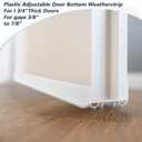 Lineshading 2 Sets Door Sweep Plastic PVC 1 3/4" x 36" Slide on Bottom Exterior Door Seal Strip for Weather Stripping Draft Stopper (White)