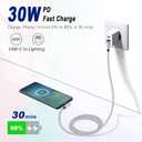 USB C to Lightning Cable, 2Pack Apple MFi Certified iPhone Fast Charging Cords Type C Lightning Cable 90 Degree iPhone Cable Nylon for iPhone 14 13 12 11 Pro Max X XS XR 8 7 6s Plus SE (3FT, Sliver)