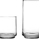 Anchor Hocking Finlandia Drinking Glasses, 16 Piece Set, (8) 12 Ounce, (8) 16 Ounce, Clear Glass