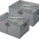 Shoe Organizer for Closet (2-Pack:16+24-Cell) | Large Collapsible Fabric Cube Storage Boxes w/Clear Cover | Fits up to 20-40 Pairs Sandals/Sneakers | Space-Saving for Bedroom & Small Spaces