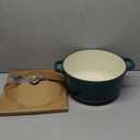 Mueller DuraCast 6 Quart Enameled Cast Iron Dutch Oven Pot with Lid, Heavy-Duty, Oven Safe up to 500 F & Across All Cooktops, Wedding Registry Ideas & Gifts, Emerald