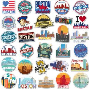Konohan 30 Pcs Boston Souvenirs Gifts Boston Magnet for Refrigerator City Magnetic Refrigerator Stickers for Home Decoration