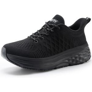 AVW Womens Non Slip Work Shoes Water Resistant Walking Sneakers Food Service Chef Kitchen Shoes (8, Black)