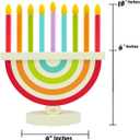 The Dreidel Company Hanukkah Children Wooden Chanukah Menorah with Removable Candles (Single)