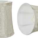 Aspen Creative 30363-2A, Bell Clip-On Chandelier Lamp Shade, Off-White, 4" Top x 5" Bottom x 5" Slant Height, Set of 2
