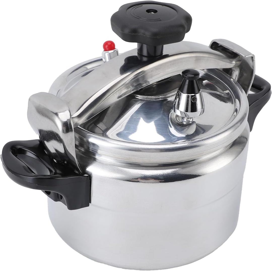 Stainless Steel Pressure Cooker,Universal Compound Bottom Presure Cooker with Safety Valves for Gas Cooktops Flat Top Cooktops Induction Cooktops (5L)