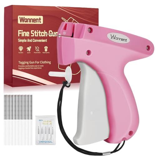 Stitch Gun for Clothes Stitchy Tagging Gun for Clothing Stitchy Quick Clothing Fixer -Includes 1,000 Black Fasteners & 1,000 White Fasteners & 6 Needles (Hotpink+White)