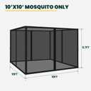 OLILAWN Gazebo Universal Replacement Mosquito Netting, 10' x 10' Outdoor Canopy Net Screen 4-Panel Sidewall Curtain, with Zippers, Easy to Install, Fit for Most Gazebo 10x10 Canopy, Black