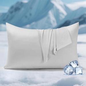 Elegear Silver Infused Cooling Pillow Cases for Hot Sleepers, Clean Fabric Cooling Pillowcase Q-Max>0.5, Soft Silky Pillowcases for Hair & Skin, Summer Zipper Pillowcase Cover Set of 2-Standard, Gray