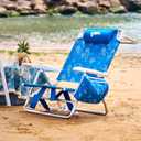 Old Bahama Bay Backpack Beach Chair, Aluminum Lightweight Reclining 5-Position Lounge Chair for Adults Heavy Duty Support 400 LBS Portable Folding with Cooler Bag Camping Chair for Sand Outdoor