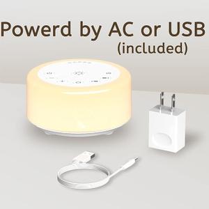 Soother Sleep Sound Machine Night Light White Noise Machine with 30 Soothing Sounds & 12 Color Night Lights for Baby Kids Adults Brown Noise Machine with Timer & Continuous Play for Home Travel Office