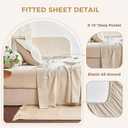 LUTBM King Sheet Set 100% Cotton Bed Sheets Gauze 4 Pcs Muslin Linen Sheets Set 16" Deep Pocket Sheet & Pillowcase Sets Breathable Boho King Soft Bedding Sets for All Season